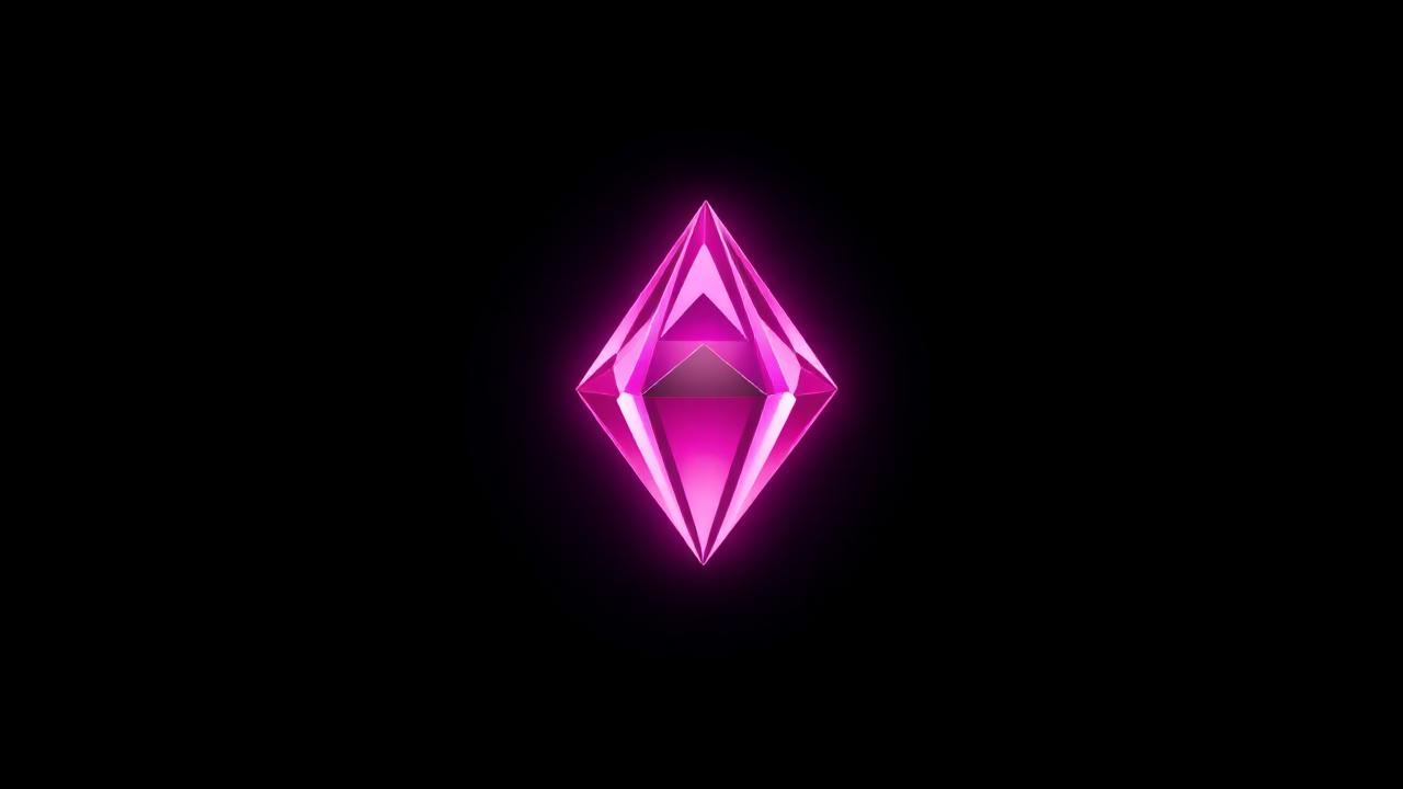 Glanzende roze diamant, symbool voor Rakebit VIP niveaus